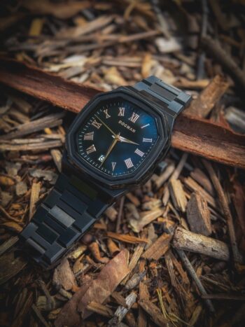 black wristwatch